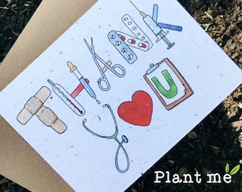 Plant Me! Healthcare - Thank You | Plantable greeting card that bloom wildflowers | Appreciating healthcare workers