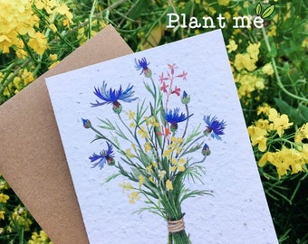 Plant Me! Wildflower Bouquet, a plantable card, seed paper