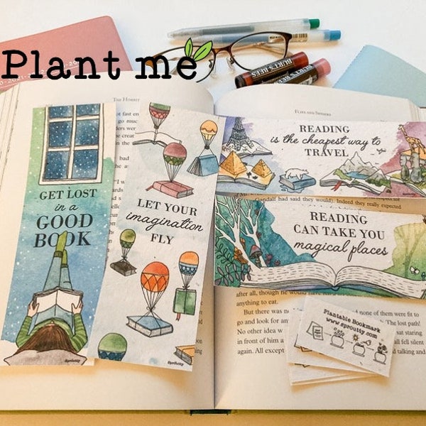 Plant me! Plantable bookmarks | Wildflower seed paper | Travel and Explore Theme