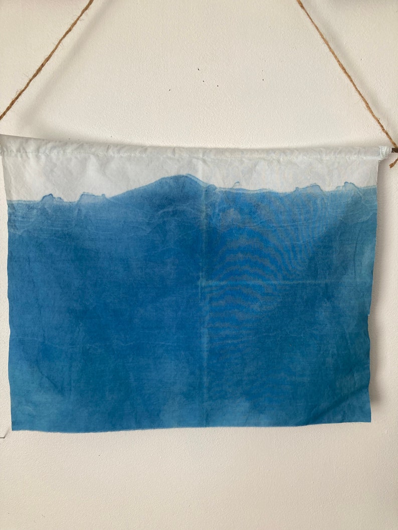 Indigo Dye Shibori Wall Hanging Wall Decor Wall Art Tie Etsy