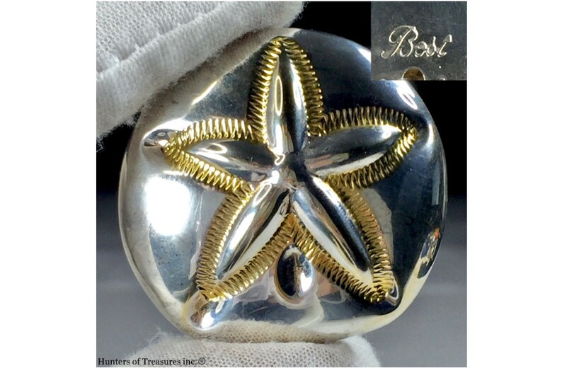 Vintage Silver Tone Metal BOST Starfish C Clasp Brooch 1960\u2019s 70\u2019s