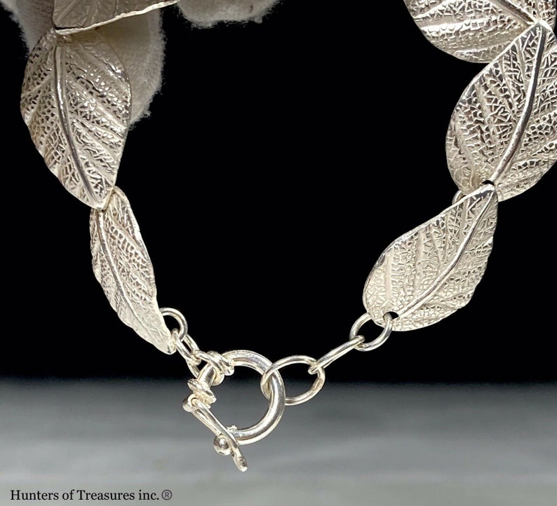 950 Brittania Silver Leaf Chain Bracelet 12.5 Grams 16mm