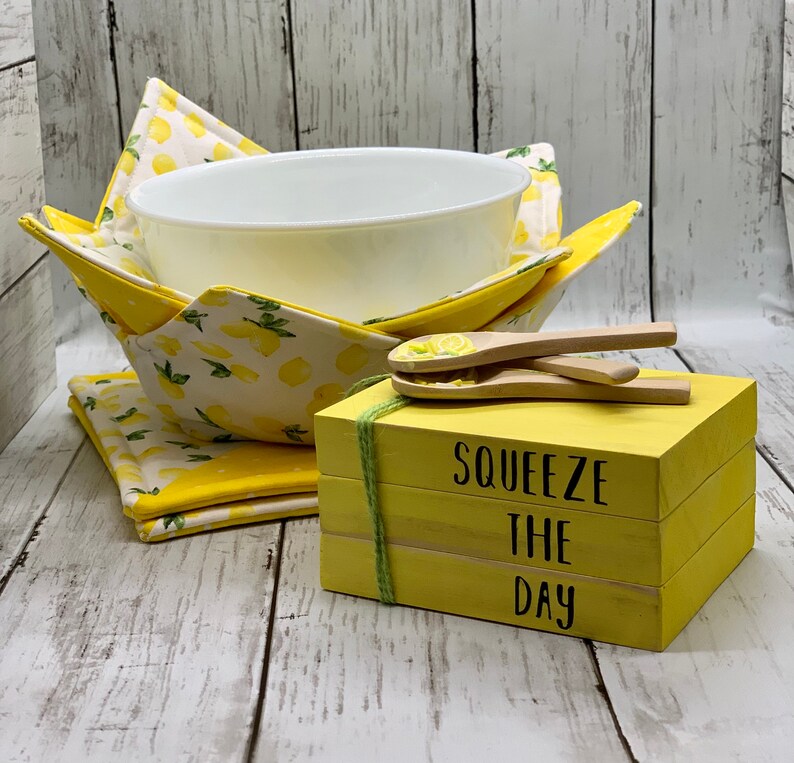 Lemon Print Bowl Cozy for the Microwave Koozie for Soup Bowl Etsy