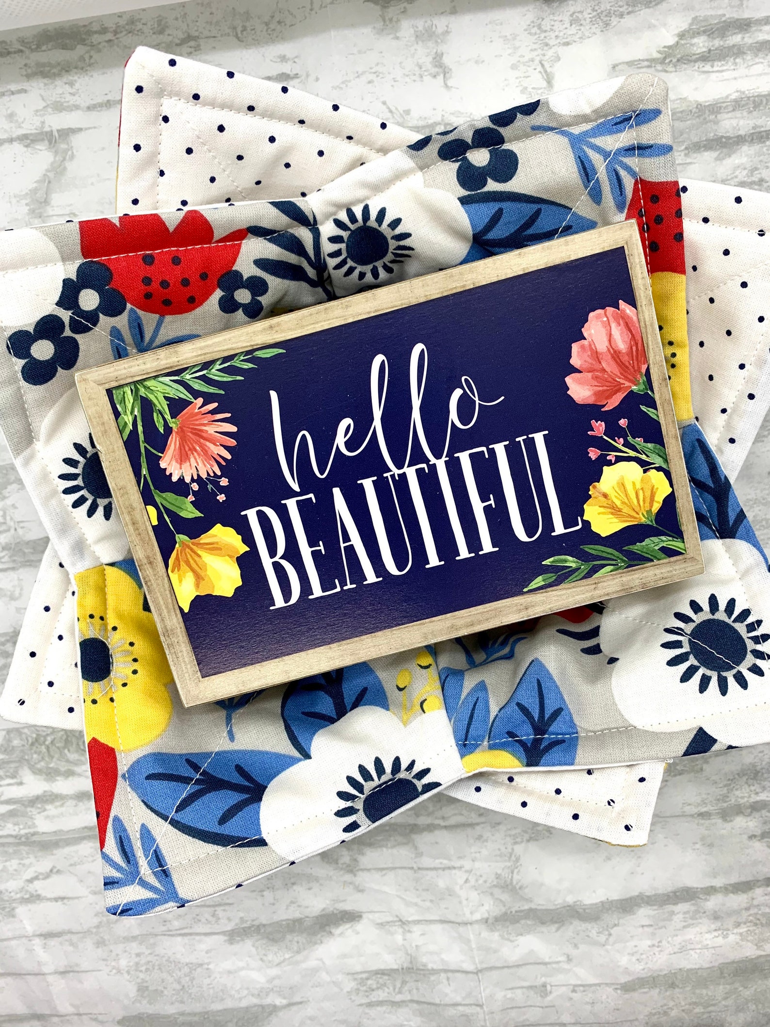 Bowl Cozy for the Microwave Navy Floral Koozie for Soup Bowl Etsy