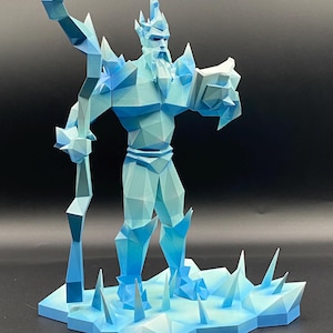 Hand-Painted Eldric the Ice King Sculpture - OSRS Runescape Boss - 6in