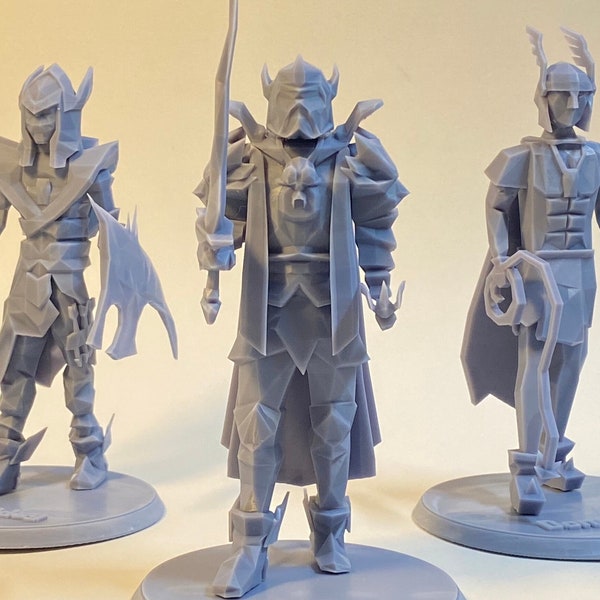 High Quality - OSRS/Runescape  3D printed figure in Grey resin - Your own custom character! - DIY option - 5.5 in tall