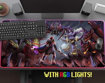 OSRS The Slayer LED Mouse Pad: Old School Runescape RGB Gaming Desk Mat