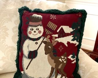 Holiday Snowman Pillow