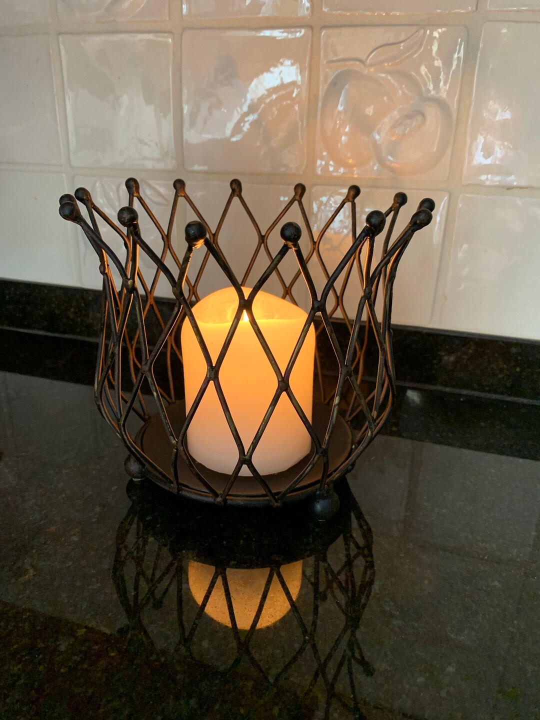 Metal Lattice Candle Holder Etsy