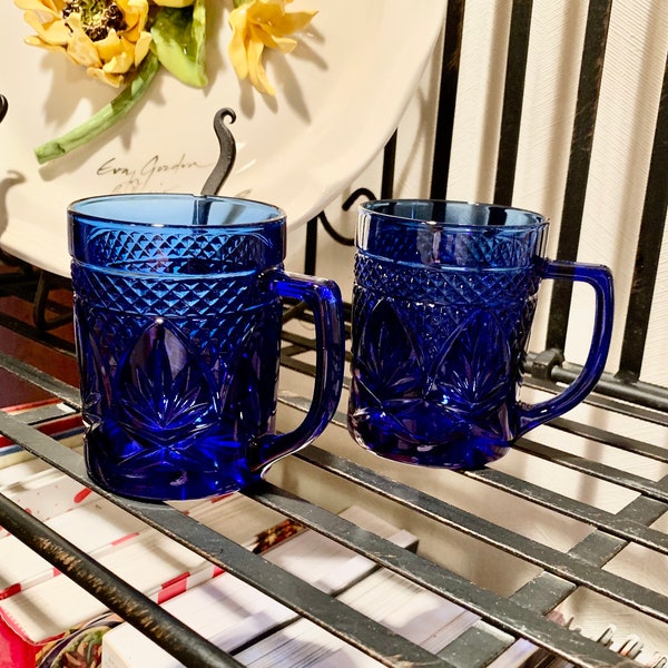 Pair of Cobalt Coffee Cups