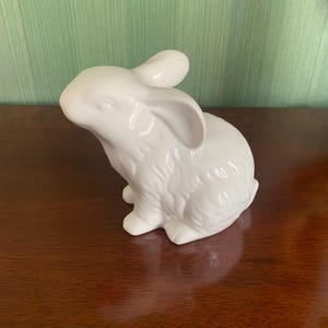 White Ceramic Bunny Figurine