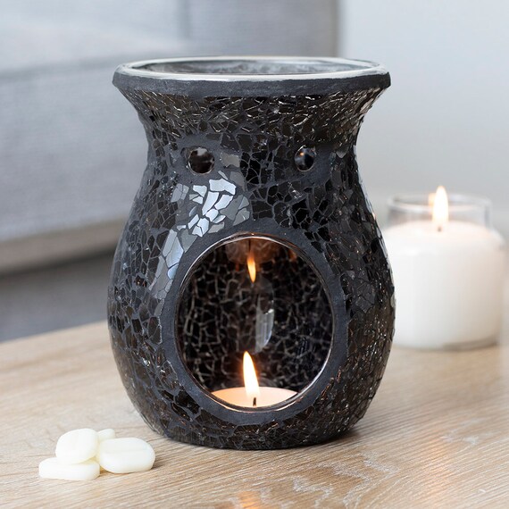 LARGE Wax Melt Burner Crackle Effect Tea Light for Oils and Melts