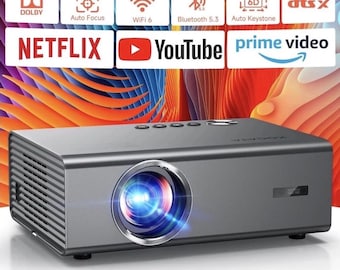 KOGATA 4K Smart-Projektor Schlafzimmer 1200 ANSI, kompatibel mit Netflix & DDR10