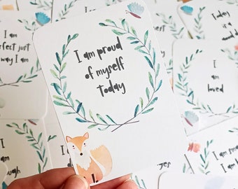 Children&#39;s Positive Affirmation Cards | Set of 32 Printable Kids Affirmation Cards | Digital Download | Encouragement Cards for Kids | PDF