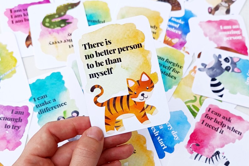 Printable Children's Positive Affirmation Cards Set of 32 Kids Affirmation Cards Digital Download Encouragement Cards for Kids PDF image 1