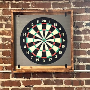 Gray Dartboard Cabinet - Open Rustic Dartboard Cabinet - Rustic Cabinet - Game Room / Man Cave Art - Wall Decor - Cabinet