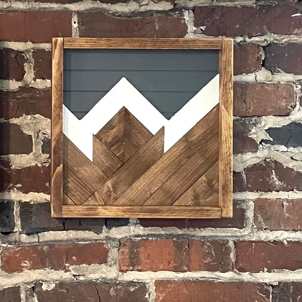 Rustic Mountain Art Etsy