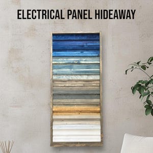Rustic Electrical Panel Cover - Rustic Navy Coastal Art Design- Custom Sizes Available -Breaker Box Panel Cover - Wall Decor - Modern art