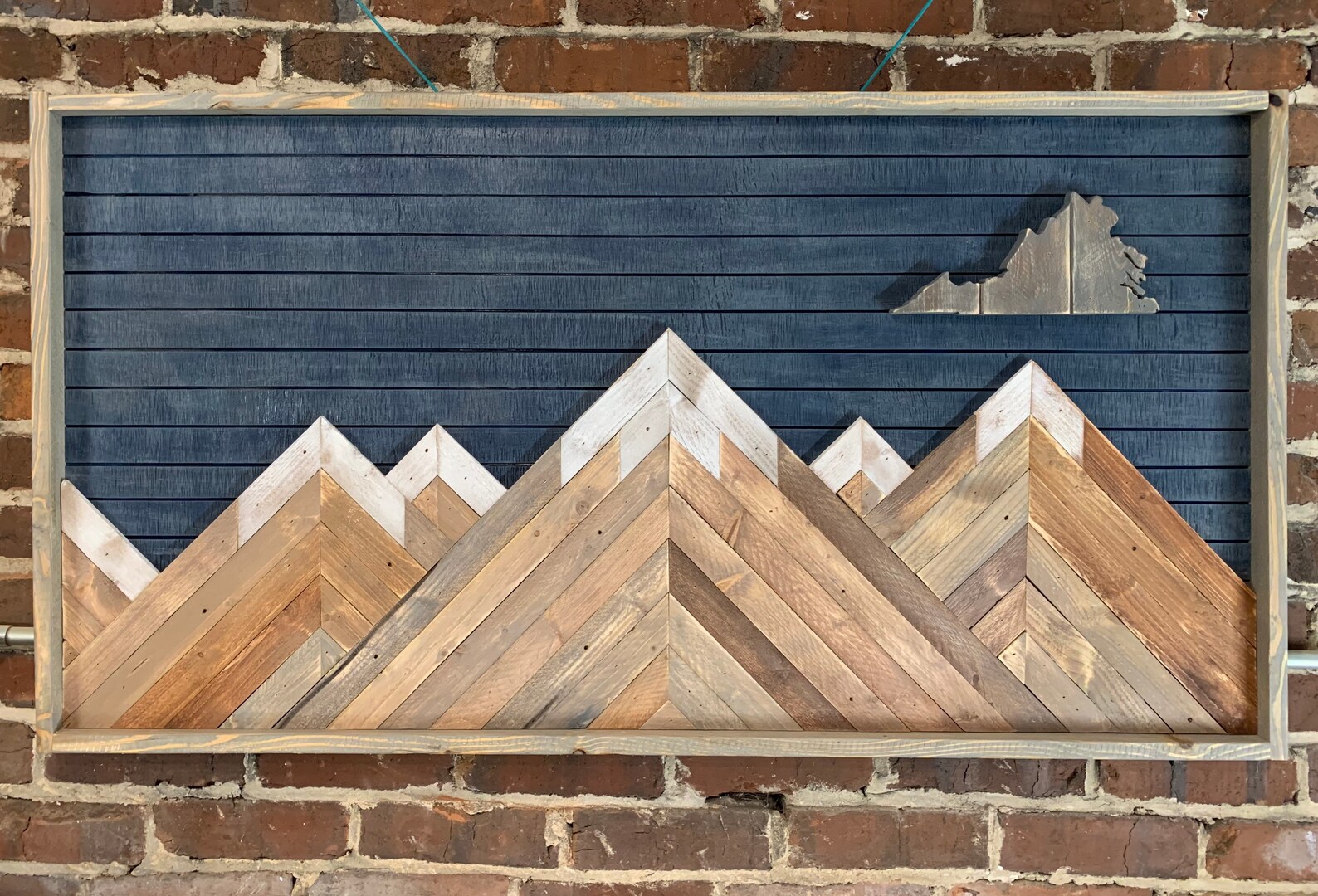 Rustic State Design Wood Mountain Art Mountain Wood Wall Etsy