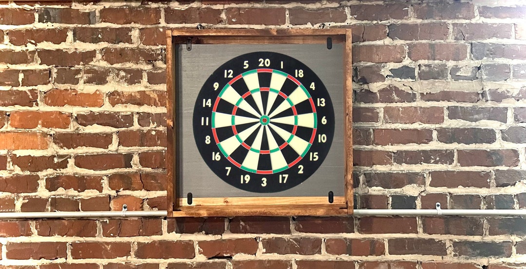 Gray Dartboard Open Rustic Dartboard Rustic