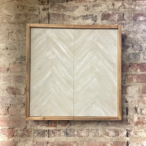Rustic Dartboard Cabinet 24”x24”-Driftwood Chevron Design- Rustic Cabinet -Gameroom Art - Wall Decor - Modern art - Modern dartboard cabinet