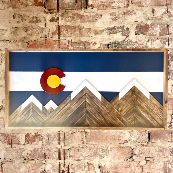Wood Colorado Flag Etsy