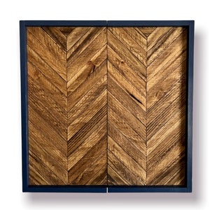 Rustic Dartboard Cabinet - Chevron Design - Rustic Cabinet - 26” x 26” - Game Room / Man Cave Art - Wall Decor