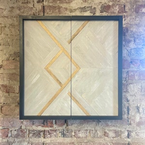 Rustic Dartboard Cabinet 24”x24”-Rustic Boho Art Design- Rustic Cabinet - Gameroom Art - Wall Decor - Modern art - Modern dartboard cabinet
