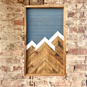 Rustic Electrical Panel Cover - Weathered Gray Mountain Art Design-Custom Sizes Available -Breaker Box Panel Cover - Wall Decor - Modern art