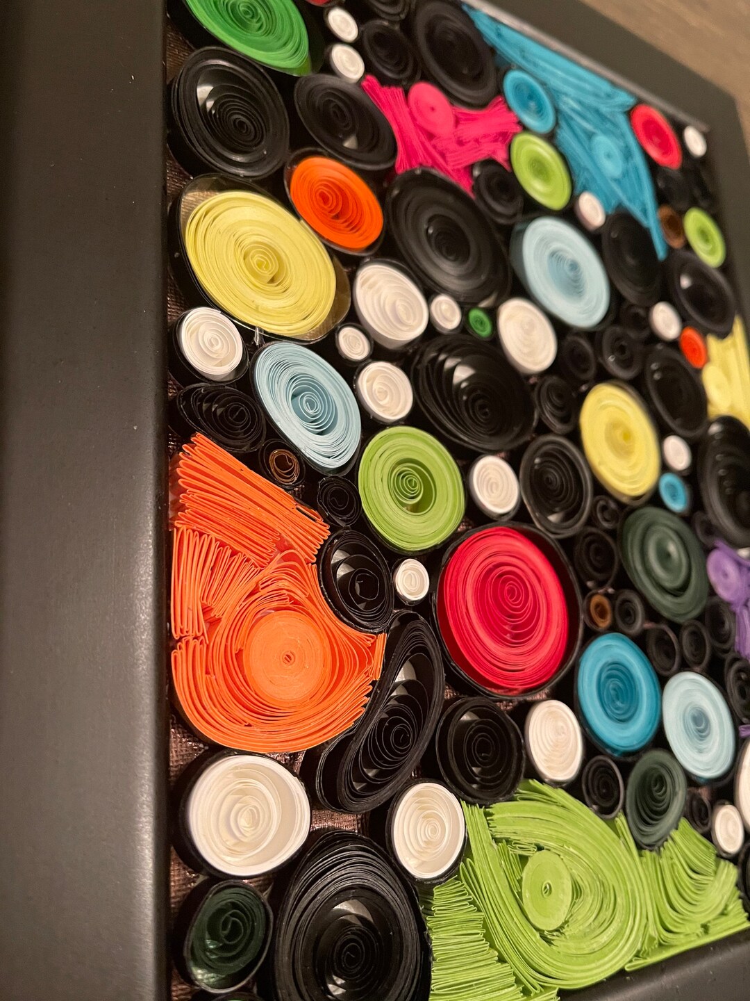 Quilled Abstract Art Framed in 12x10 Frame. Wall Hang or Easel Etsy