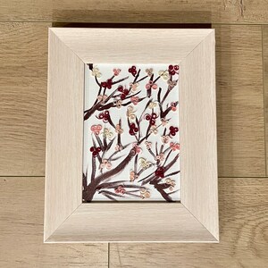 Quilled cherry blossom tree. Framed in 8x10 table top frame (see pictures). Perfect for first anniversary gift of paper. Use in any room!