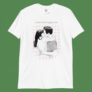 Nick & Jess Kiss I meant something like that White Unisex T-Shirt image 1