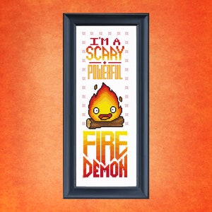 I&#39;m A Scary and Powerful Fire Demon - Calcifer Cross Stitch Pattern
