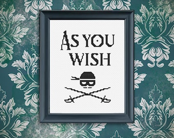 As You Wish - The Princess Bride Dread Pirate Roberts Cross Stitch Pattern