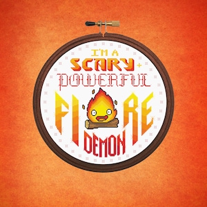 Calcifer Fire Demon Cross Stitch Pattern