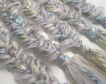 Extensiones de trenza de cola de pez / Boho / Fibra despeinada / Cabello sintético / Cabello para festivales / Trenzas / Bosque de hielo
