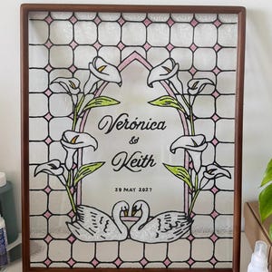 Bearbeitbares Glasstein-elegantes Hochzeitsschild, digitale Vorlage