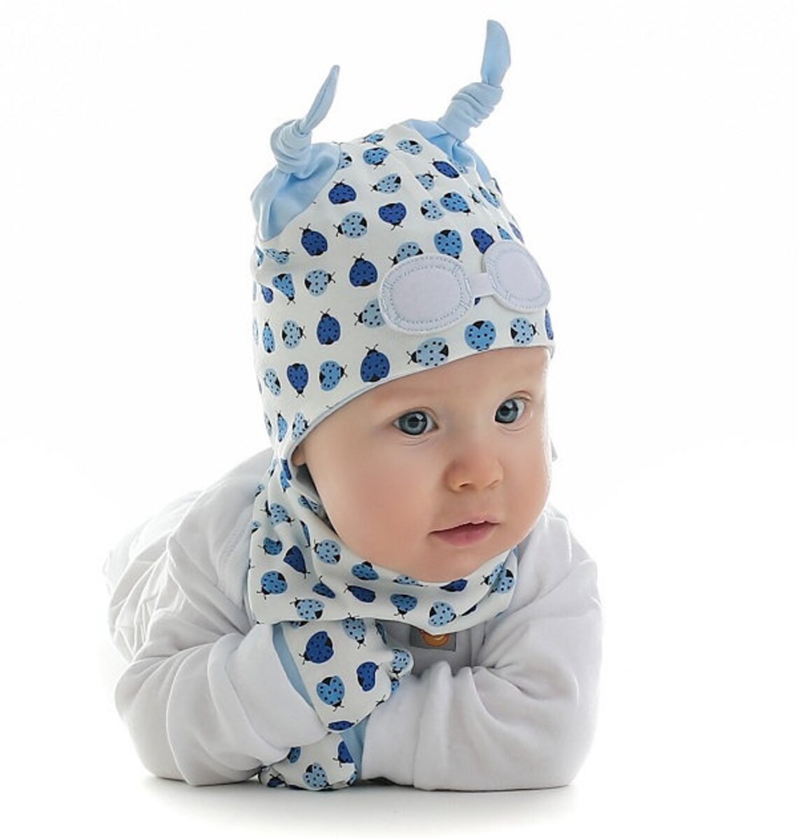 Baby Boy Gift Set/blue Hat Bib and Mittens Set/baby Boy - Etsy