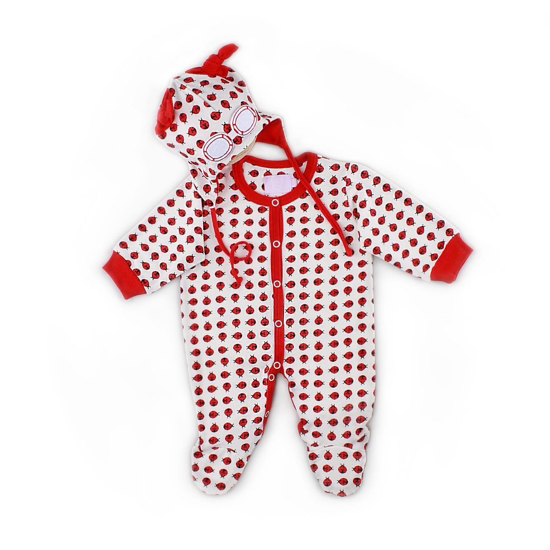Baby Gift Set/red Ladybird/baby Hat and Romper Set/unisex Baby Etsy
