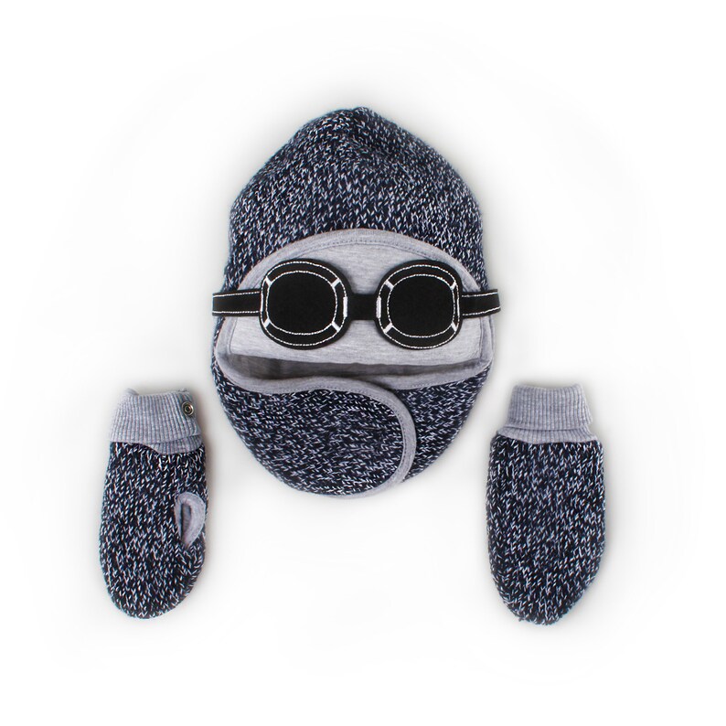 Boys Winter Pilot Hat and Gloves Set/boys Winter Aviator Hat Etsy