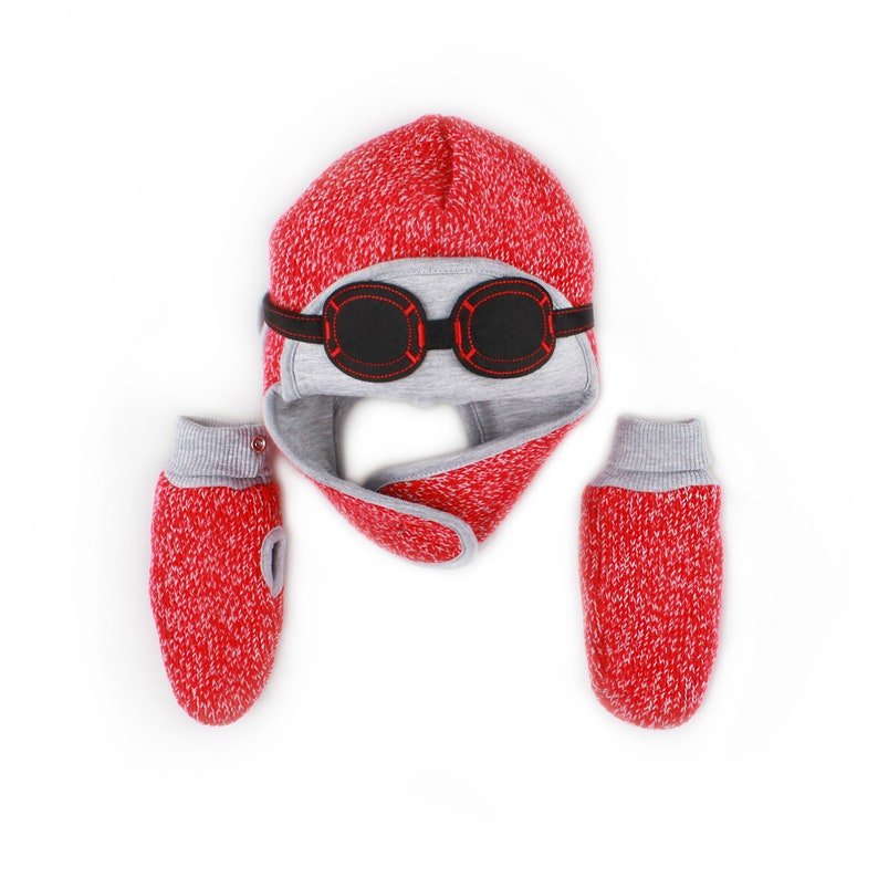 Baby Winter Pilot Hat and Gloves Set/kids Winter Hat and Etsy