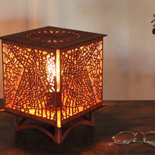 Homemade. Made in France Cut wooden lamp POLARIS