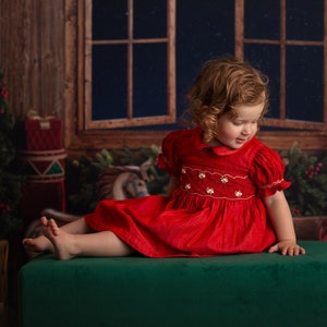 Lava Red Smocked Dress