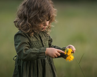 Misty Green Smocked Dress