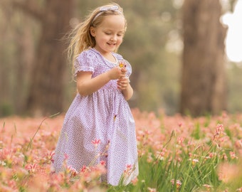 Rose Buds Smocked Dress with Headband