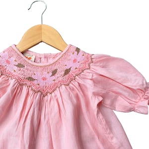 Bishop Pink Linen Smocked Dress