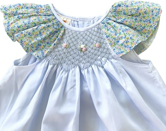 Light Blue Bishop Smocked Dress