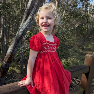 Scarlet Red Smocked Dress