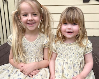 Purple Flower Smocked Dress