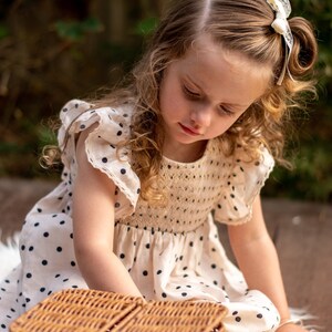 Cream Dot Smocked Dress